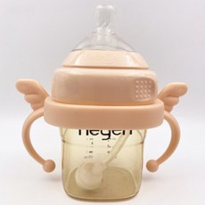 주키형 hegen젖병 손잡이 천사 날개 빨대 젖병, 날개 손잡이 핑크