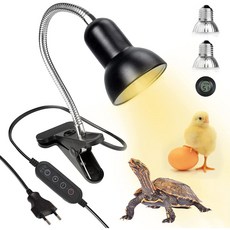 iGrow 거북이 키우기 애완거북이 50W 파충류 램프 거북이수족관 히팅 조명 + 램프 UVA UVB 타이머 자동 켜기/ 끄기, 1개