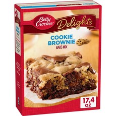 Betty Crocker Delights Cookie Brownie Bar Mix 17.4 oz. Betty Crocker Delights 쿠키 브라우니 바 믹스 17.4 oz, 493g, 1개