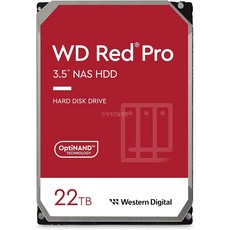 Western Digital 22TB WD Red Pro NAS 내장 하드 드라이브 HDD 7200RPM SATA 6Gb/s CMR 512MB 캐시 3.5인치 WD221KF - 22tb