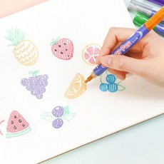 글리터 반짝이 펜 6색 색칠공부 캘리그라피 색연필