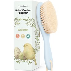 Baby Hair Brush - Baby Brush with Soft Goat Bristl 베이비 헤어 브러시 - 부드러운 염소 강모가 있는 베이비 브러시 요람 캡 브러시 모두, 1개, 서리