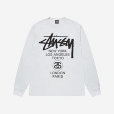 스투시 월드투어 롱슬리브 1111 흰색 2024 LS, L