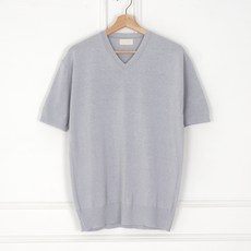 남자브이넥반팔니트