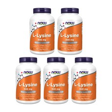 나우푸드 L-라이신 500mg 캡슐, 250정, 5개