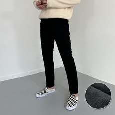 모룸 남자 밍크본딩바지 밴딩 겨울청바지 융기모 블랙진 M2179