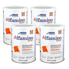 네슬레 알파미노 인펀트 분유 철분 포함 무맛, 400g, 4개