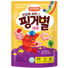 아이배냇 아동용 핑거별 쌀과자, 국산 현미 / 새우맛, 100개