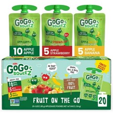 고고 스퀴즈 사과 바나나 딸기 소스 파우치 90g 20팩, Single