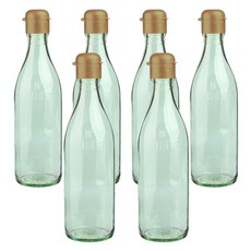 가인글로벌 청색기름병350 유리병 스마트원터치캡 골드, 6개, 350ml