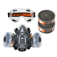 HGG 방독면 방진 마스크 화재용 가스 방연 화생방 산업용 작업 마스크 호흡용 보호구, B(방독면세트+필터박스2), 1개