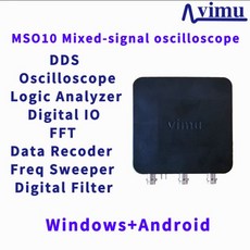 메탈고급퀄리티사파이어 Vimu MSO10USB 혼합 신호 오실로스코프 안드로이드 로직 분석기 DDS 주파수 스위퍼 데이터 레코더 캡처 카드
