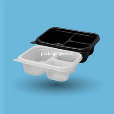 사각반죽 300-3칸 JH 600개세트 전자렌지 반찬 단무지 피클 포장배달용기, 원색, 1개