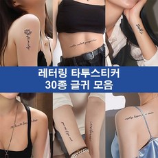 MIRWAY 레터링 타투 스티커 반영구 헤나 30종 글귀모음, 1개, MWF-01_2장세트 1개, MWF-01_2장세트