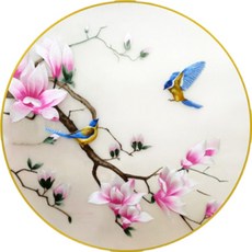 모란과목련십자수