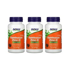 나우 푸드 삼부커스 아연-C 로젠지 60개입 Sambucus Zinc-C [3병], 1개