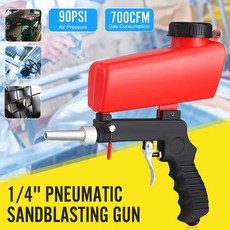 90psi 휴대용 샌드 블라스팅 건 미니 공기 역학 샌드 블라스팅 머신 조정 가능한 공압 샌드 블라스팅 세트 700cfm 전동 공구
