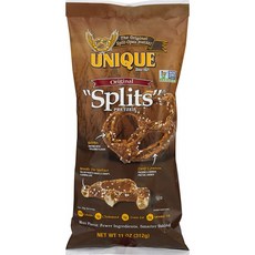 Unique Pretzels-오리지널 스플릿 프레즐 맛있는 비건 스낵 프레즐 개별 팩 큰 OU 코셔 프레즐 11 온, 단일상품
