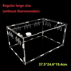 개미 도마뱀 파충류 사육 상자 아크릴 투명 거미 전갈 조립 곤충 통기성 테라리움 소라게 쉘 달팽이 톱사슴벌레 사마귀키우기 사육장 적재형케이지, 37x24x19cm