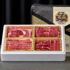 가정의 달 국내산 1등급 명품 소고기 선물세트 구이 3호 1kg (등심 400g+채끝 200g+갈비 200g+특수부위 200g), 1개