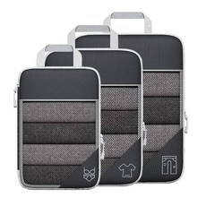압축 절약 비행기 정리함 수하물 경량 포장 여행 큐브 6 필수품 공간 가방 세트, 3pcs Grey A, 3개