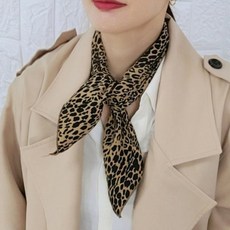 이로스데코 1+1 봄 가을 쁘띠 호피 레오파드 사각스카프 (호피4th 스카프 + 스카프링)