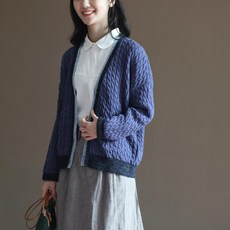 코스토프 니트 꽈배기 여성 가디건 학생 봄 가을 카디건