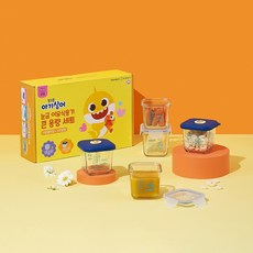 핑크퐁 아기상어 눈금 이유식용기 큰 용량 5개 세트, 상세 설명 참조, 상세 설명 참조