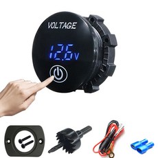 범용 led 디지털 전압계 자동차 motocycle atv 보트 전압 볼트 미터 배터리 용량 모니터 패널 터치 스위치