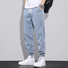 남성 밴딩 스판 데님 조거 팬츠 (WC40E0C), 그레이=XL(30-34)