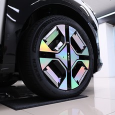 [카럽] 2025 EV3 호환 gt라인전용 19인치 휠 스티커 용품, +_+ 홀로그램, 1개
