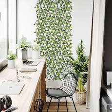 접이식 울타리 자바라 그린 넝쿨 벽장식 인테리어 소품 디자인 상품, 소 60cm