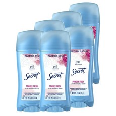 시크릿 인비저블 솔리드 데오드란트 파우더 프레쉬 73g 6팩 Secret Invisible Solid Deodorant Powder Fresh, 6개