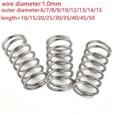 스테인레스 스틸 압축 스프링 외경 와이어 직경 1.0mm 길이 6-15mm 10-50mm 로트당 10 개, [01] 1.0mm, [06] 13mm, 30mm, 02 30mm_01 1.0mm_06 13mm