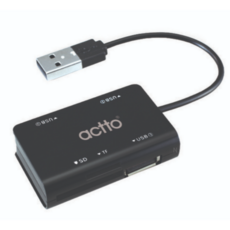 엑토 카드리더 겸용 USB 허브, CRH-0, 검정, 1개