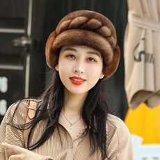모피모자 밍크모자 밍크 통밍크 모자 수입 여성 렉 꽈배기 귀달이 엄마 밍크털모자 겨울 리얼 페도라