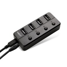 [이지넷유비쿼터스] 이지넷 NEXT-704UHP (USB허브/4포트) [블랙] ▶ [유·무전원/USB2.0] ◀, 1개