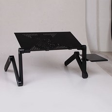 알루미늄 합금 노트북 테이블 조정 가능한 휴대용 접는 컴퓨터 책상 학생 기숙사 노트북 테이블 큰 냉각 팬, 01 HH3468LFBL_01 CHINA