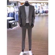 바쏘옴므 [바쏘옴므] F/W 마이크로체크 모혼방 그레이 셋업수트 SWT3JT PT90AGR NC