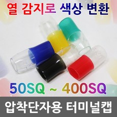 터미널캡 온도캡 온도변환 육안점검캡 온도 변환 온도변환캡 발코튜브 단자캡 압착 단자 압착단자캡 써모캡 ThermoCap 열감지 튜브캡 흑색 백색 적색 청색 녹색 황색 전기자재, 01. 투명 50SQ (30EA), 1개