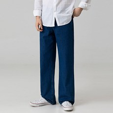 남자 프리미엄 베이직 생지데님 와이드 청바지 통바지 빅사이즈 (4color)