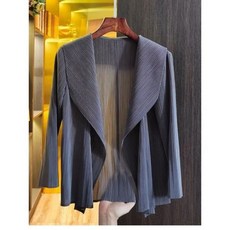 여성 플리츠 주름 가디건 봄 여름 짧은 코트 패션 태양 보헤미안 탑 루즈핏 아우터 선 스크린 자켓