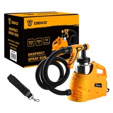 DEKO 분할 디자인 HVLP 스프레이 건 800ml 알루미늄 컵 정리대 거치대 포함 650W 고출력 조절 가능한, 1개