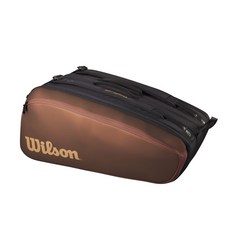 WILSON Pro Staff V14 슈퍼 투어 테니스 라켓 백 - 15팩 브라운, 15 Pack