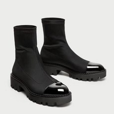 ZARA 자라 오버솔 애나멜 삭스 첼시 앵클 부츠 신발