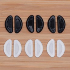 총6쌍판매 3+3 블랙 반투명 일반실리콘 스티커 안경 코받침