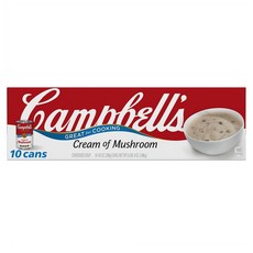 Campbell's Condensed Cream of Mushroom Soup 캠벨스 농축 크림 오브 머쉬룸 수프 10.5oz(298g) 10팩, 1개, 298g