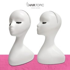 티헤어토픽 패션 미용 가발 두상 마네킹 여자 상반신 모자걸이 가발걸이, 화이트, 1개
