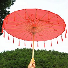 웨딩우산 레이스우산 중국어 댄스 성능 레이스 우산 클래식 Hanfu 오일 종이 요정 고대 파라솔 파라과이 Inverso 엘 Principito, Pole Red Tassel