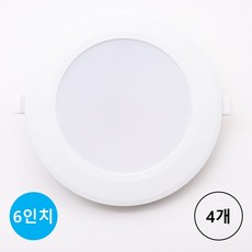 LONG 다운라이트 6인치 15W 주광색 (흰색빛 6500K), 4개